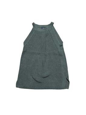 Gap Dark Green High Neck Ribbed Knit Sweater Tank Top Size S